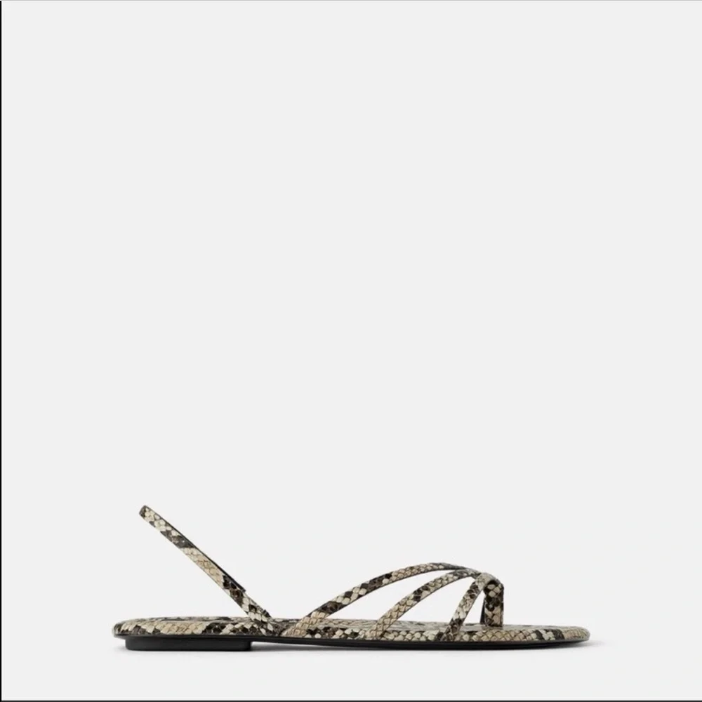 ZARA SNAKESKIN STRAPPY SANDALS bloggers favorite - Picture 8 of 9